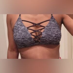 Victoria Sport heathered black sports bra sz small